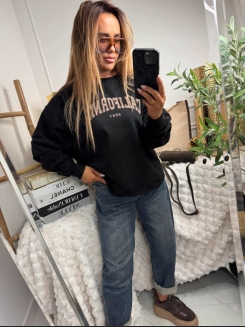 Bawełniana bluza z napisem CALIFORNIA w kolorze czarnym